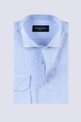 Blue & White Stripe Men's Dress Shirt